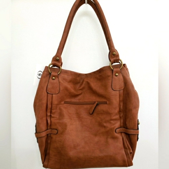 Scarleton Brown Vegan Leather Shoulder/Crossbody Bag - Picture 2 of 9